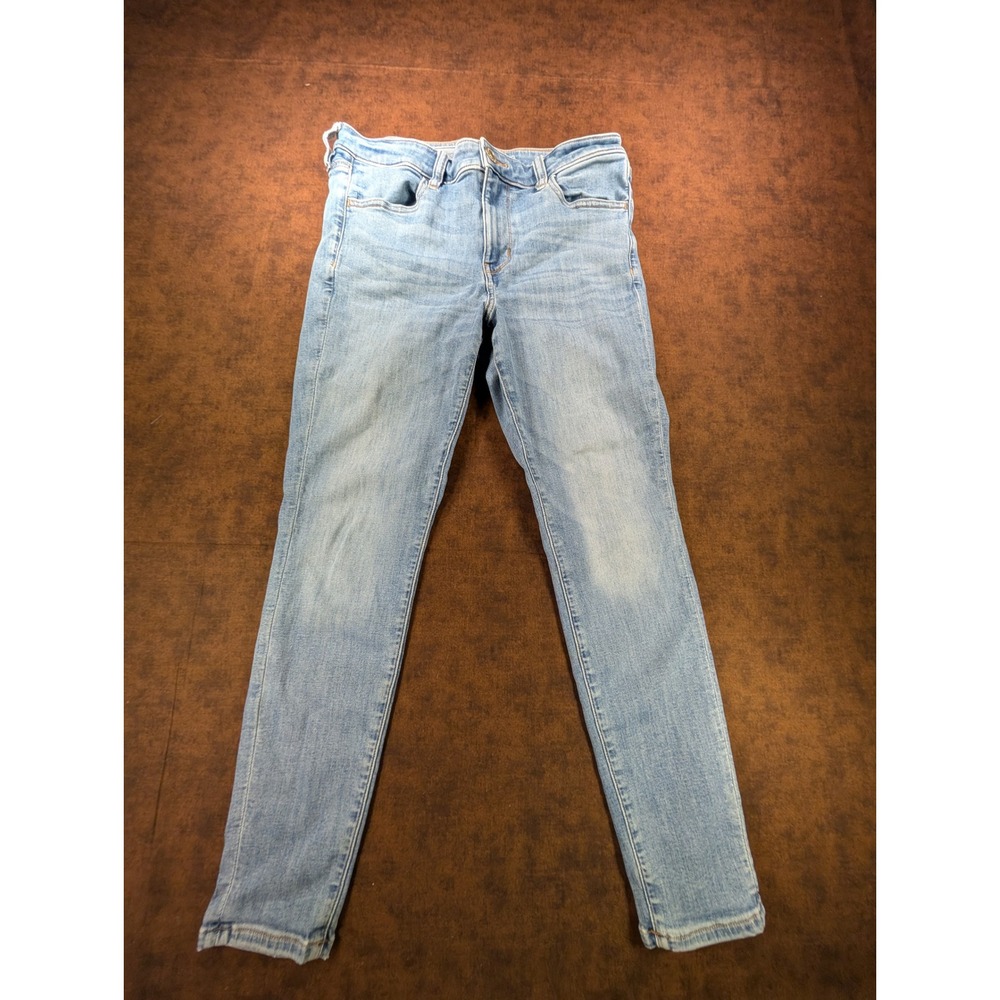 American Eagle Light‎ Wash Ne(x)t Level Stretch Skinny Jeggings Size 12 SHORT
